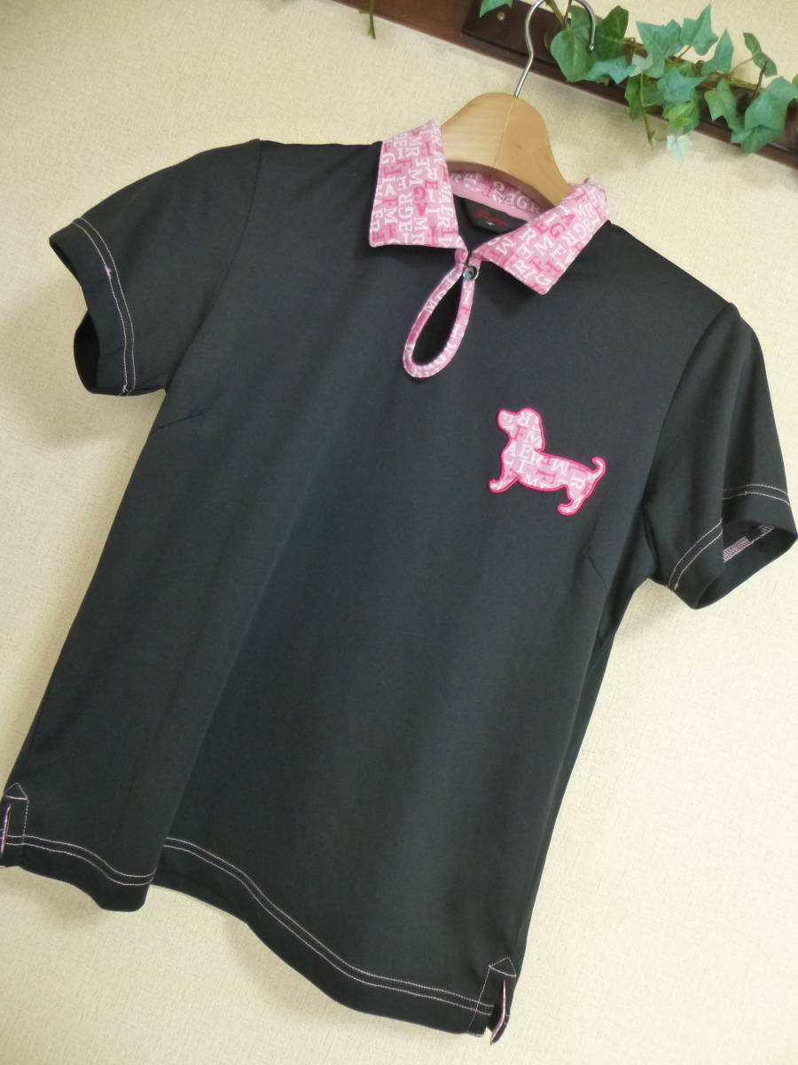 ☆尼基高爾夫·dogco·設計·高爾夫服裝·美麗商品（M）☆ 原文:☆二木ゴルフ・ワンコちゃん・デザイン・ゴルフウェア・美品（Ｍ）☆