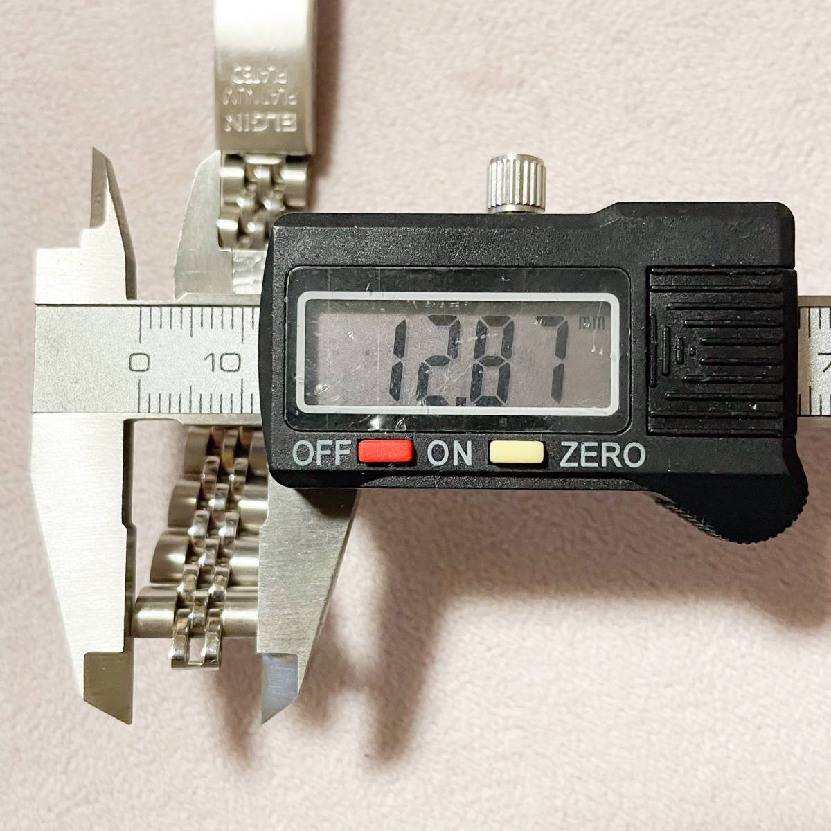 【時計●部品 Elgin(エルジン) 腕時計用ベルト Platinum Plated ステンレス 全長148mm／中古(9015)】_画像6