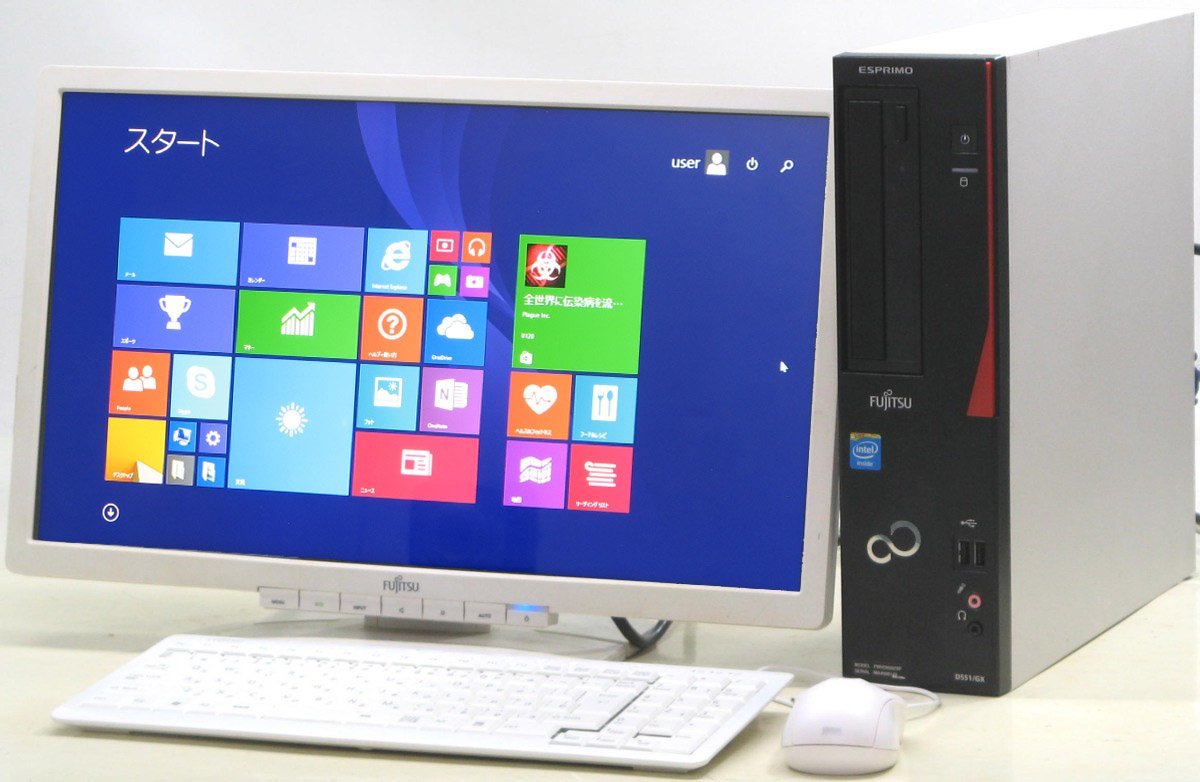 富士通 ESPRIMO D551/GX FMVD0502SP ■ 20インチワイド 液晶セット ■ Celeron-G1610/DVDマルチ/省スペース/Windows8.1 デスクトップ_富士通 ESPRIMO D551/GX FMVD0502SP