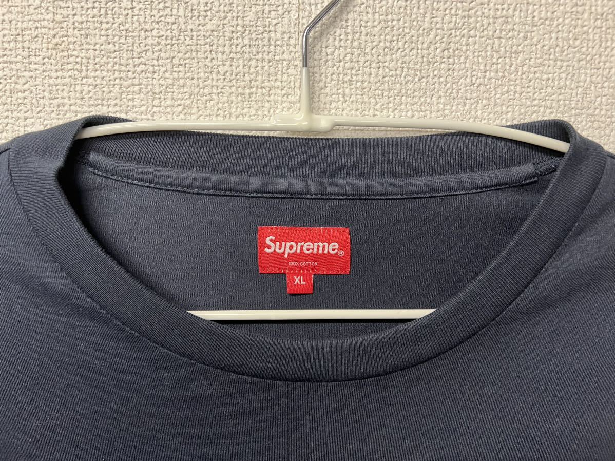 【XL】supreme Small Box L/S Tee Navy 正規オンライン購入 新品未着用 ネイビー 長袖 スモールボックス ロングTシャツ シュプリーム _画像2