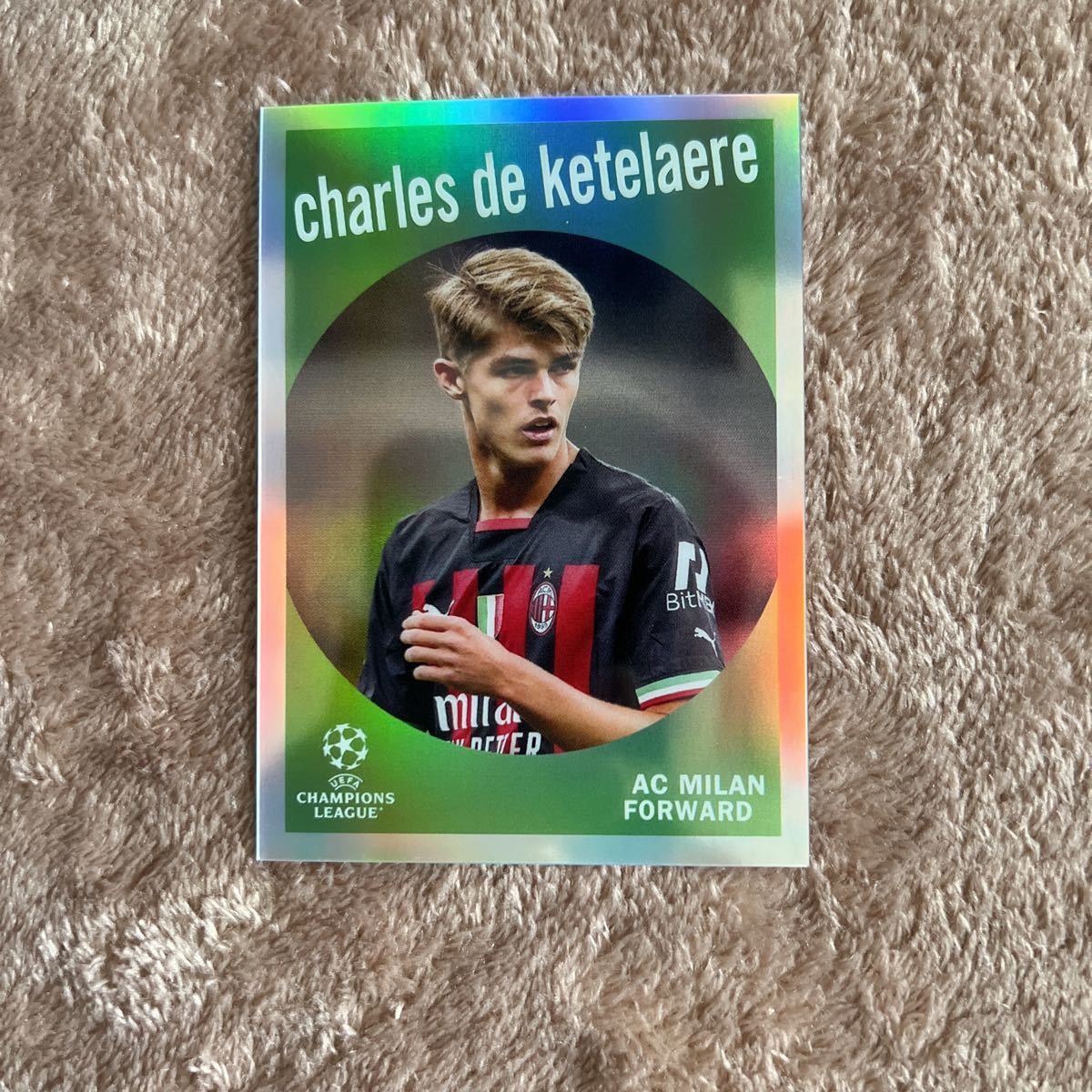 Topps Chrome Uefa club competitions UCC 2022/2023 - Charles De Ketelaere CDK- 1959 Topps refractor インサイドカード AC Milan_画像1