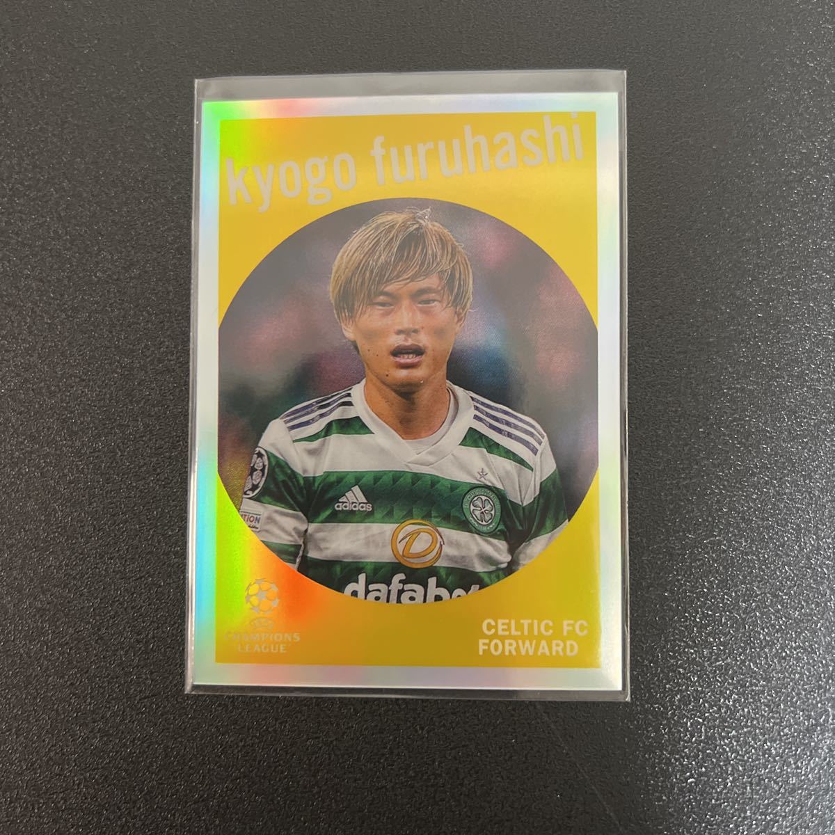 Topps Chrome Uefa club competitions UCC 2022/2023 - 古橋亨梧 Kyogo Furuhashi - 1959 Topps refractor インサイドカード_画像1