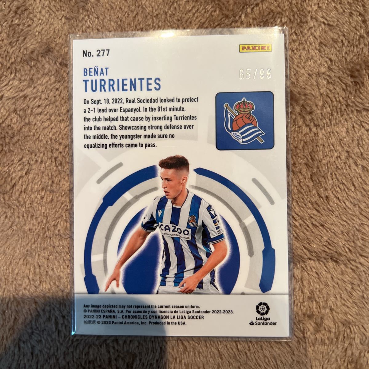 2022-23 Panini Chronicles Soccer La Liga - Benat Turrientes - Dynagon Red 99シリ - Real Sociedad ルーキーカード　RC_画像2