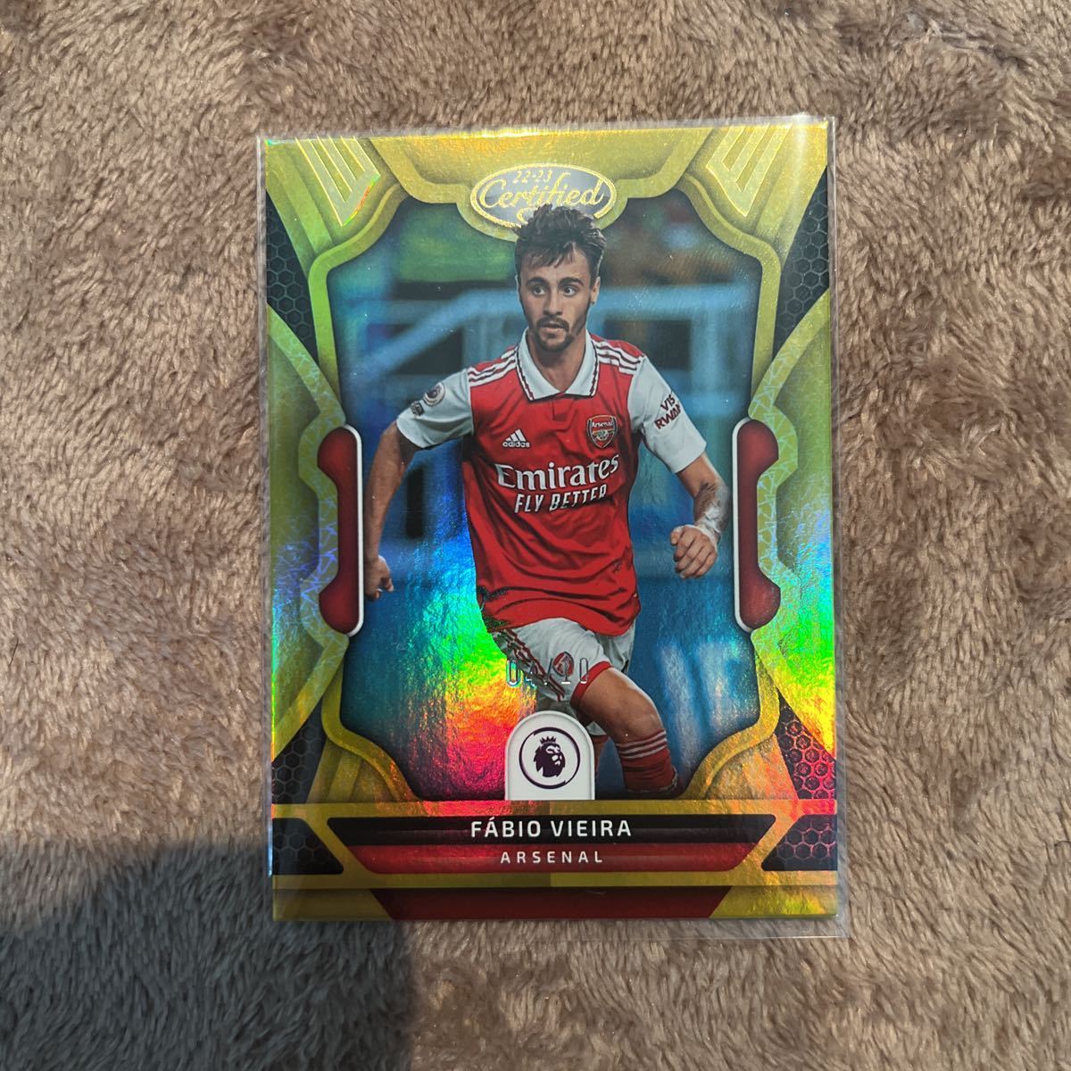 2022-23 Panini Chronicles Soccer premier league - Fabio Vieira - Certified Gold 10シリ 04/10激レア - Arsenal アーセナル_画像1