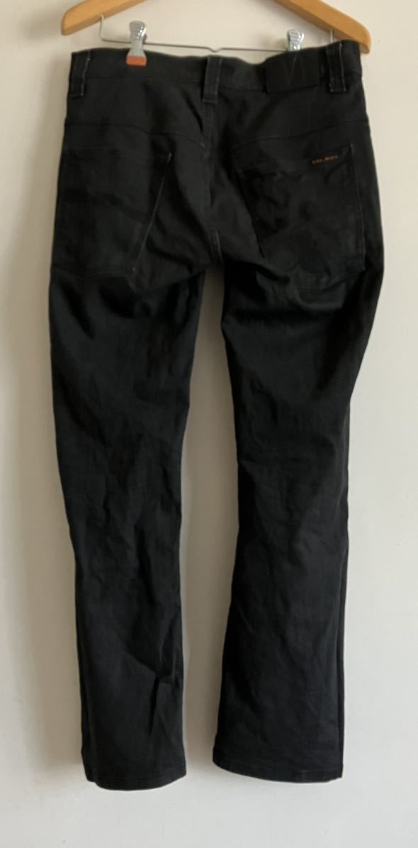 ヌーディージーンズ Nudie Jeans シンフィン ドライブラック THIN FINN DRY BLACK COATED 32×32パンツ デニム 黒_画像3