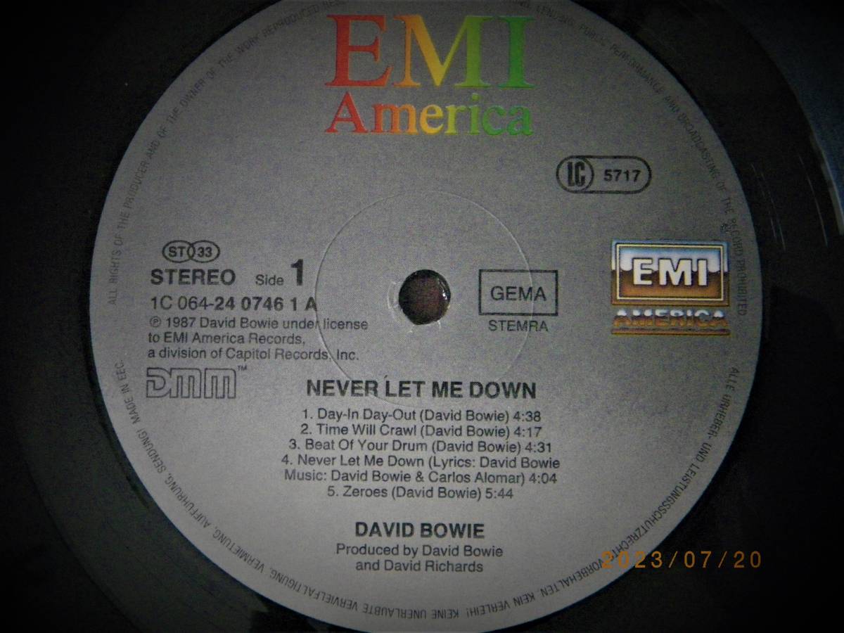 ◎デヴィッド・ボウイ／DAVID BOWIE【NEVER LET ME DOWN】LP／美盤◎_画像4