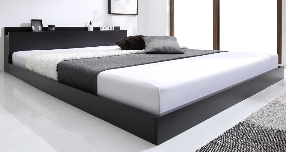  double bed mattress * shelves * outlet attaching black black floor bed low bed bed double rack base bad 