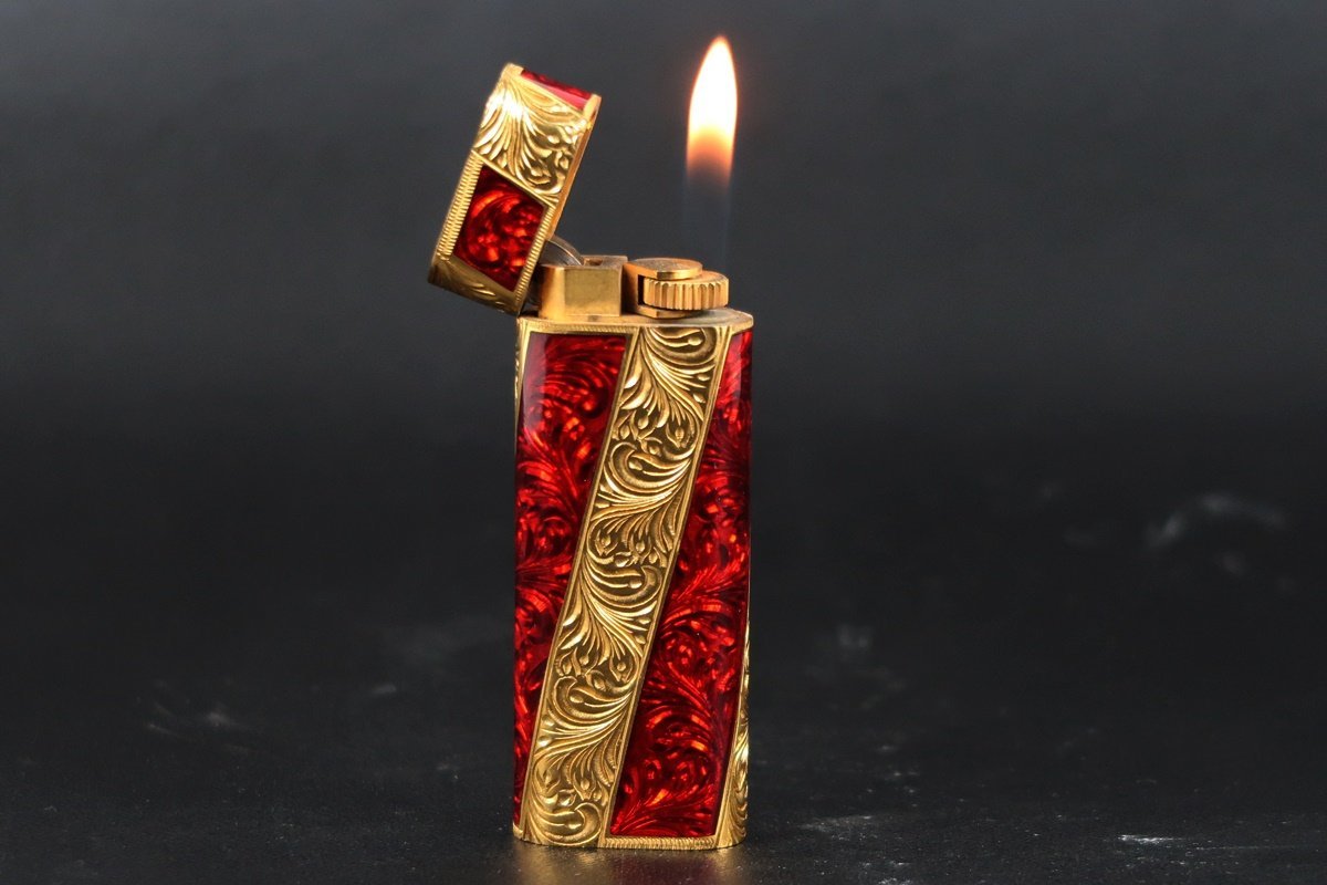 【美品】Cartier カルティエ ロイキング 高級ガスライター 喫煙具 ブランド小物 着火確認済み【OO44】