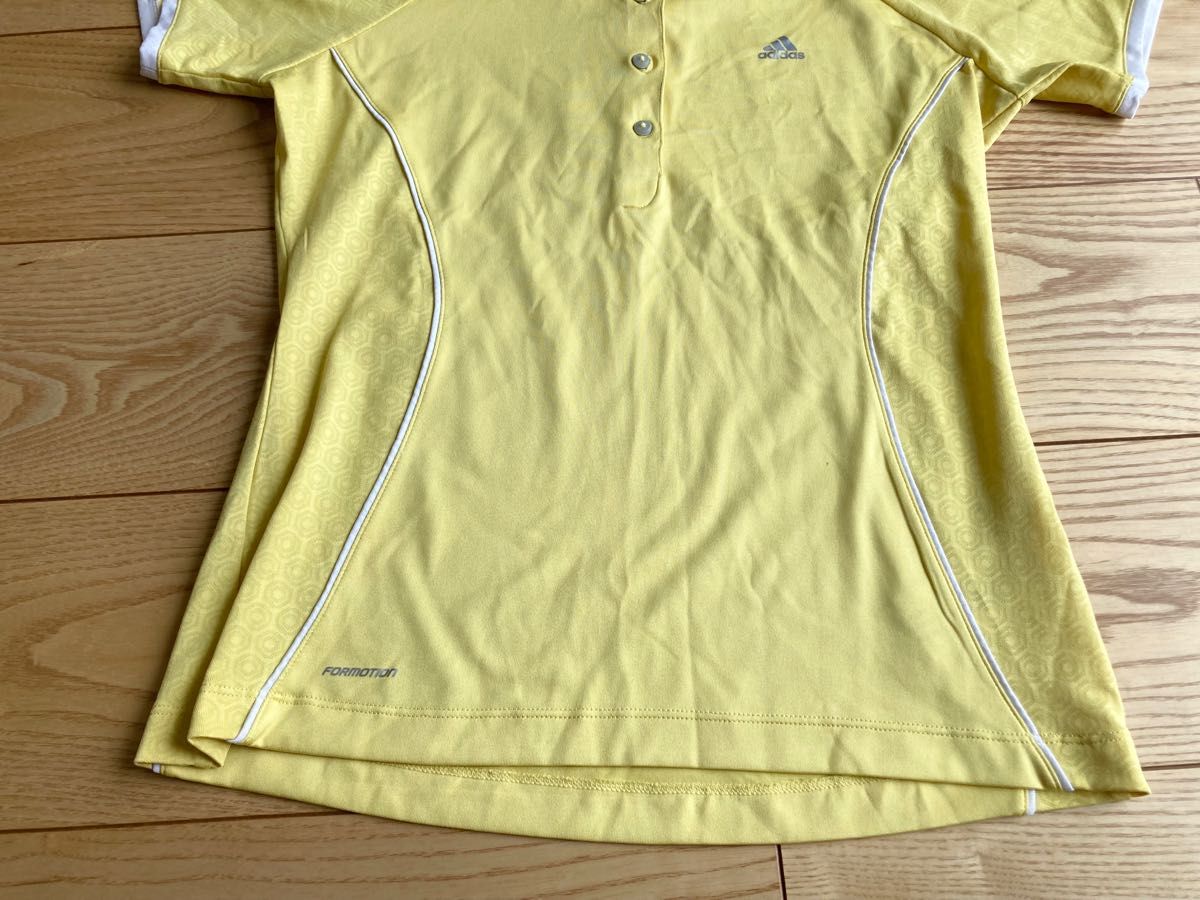アディダス　ゴルフウェア　レディース　ポロシャツ　イエロー　グリーン　半袖　M 半袖シャツ