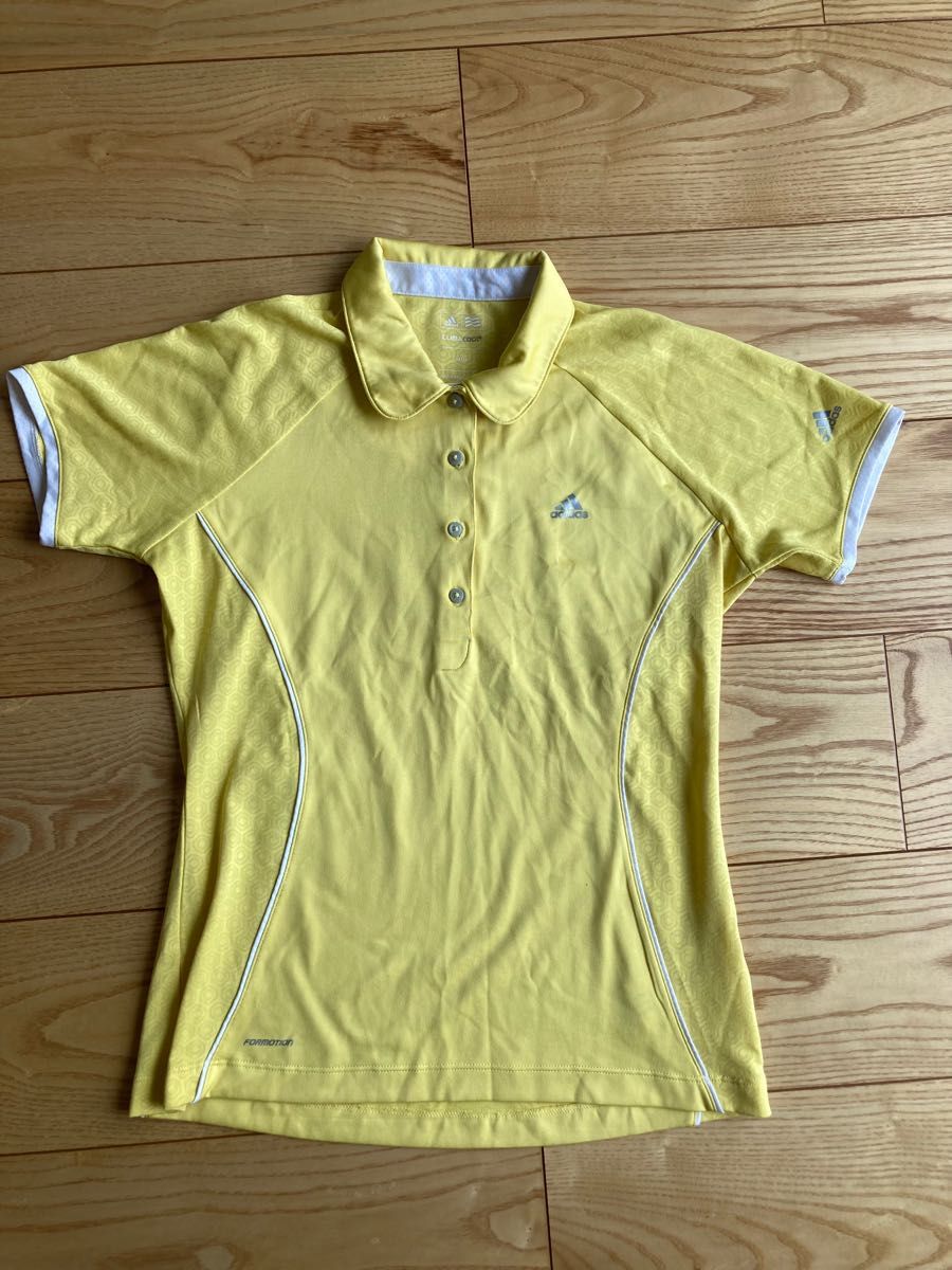 アディダス　ゴルフウェア　レディース　ポロシャツ　イエロー　グリーン　半袖　M 半袖シャツ