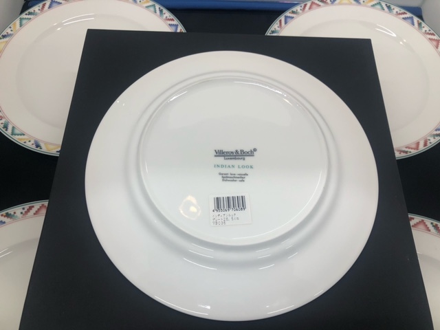 ☆U479☆ビレロイ&ボッホ Villeroy&Boch インディアンルック プレート 26.5cm 5枚セット 大皿 INDIAN LOOK_画像4