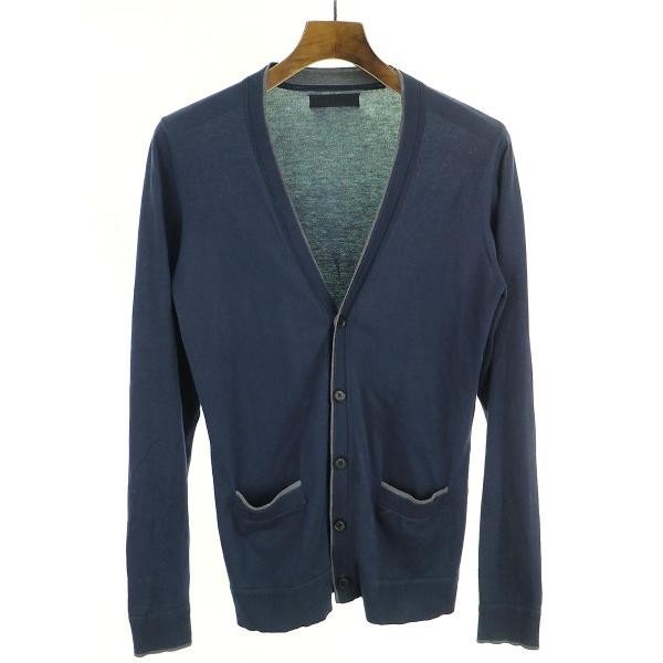 junhashimoto ジュンハシモト 14SS ITALY COTTON CARDIGAN コットンニットカーディガン ネイビー 2 メンズ ITAI9LHZZEQ6_画像1