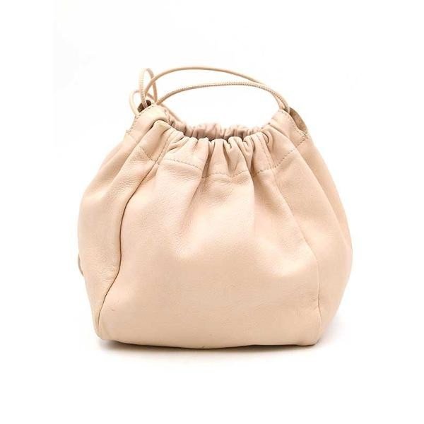 JIL SANDER ジルサンダー DRAWSTRING BAG 巾着レザーバッグ ベージュ IT58BN08FGIS_画像1