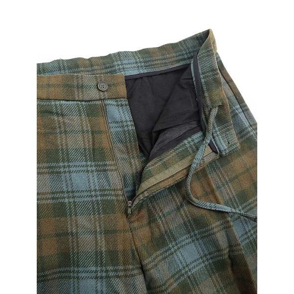 is-ness イズネス 18AW wool check 1pleats trousers ウールチェックパンツ カーキ M メンズ IT2NUG1P963W_画像4