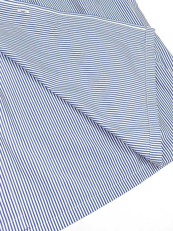 Graphpaper グラフペーパー 23SS High Count Broad Stripe Band Collar Shirt バンドカラーストライプシャツ ブルー Fの画像5