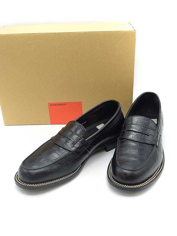 BED J.W. FORD ベッドフォード 21AW COIN LOAFERS 型押しコインローファー ブラック 1