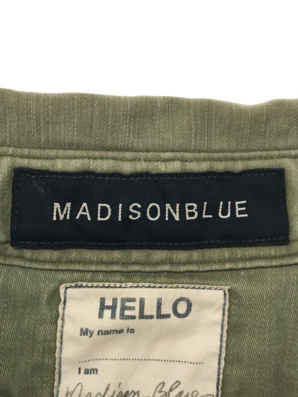 MADISON BLUE マディソンブルー HAMPTON BACK SATIN SHIRT ミリタリーシャツ カーキ 1_画像3