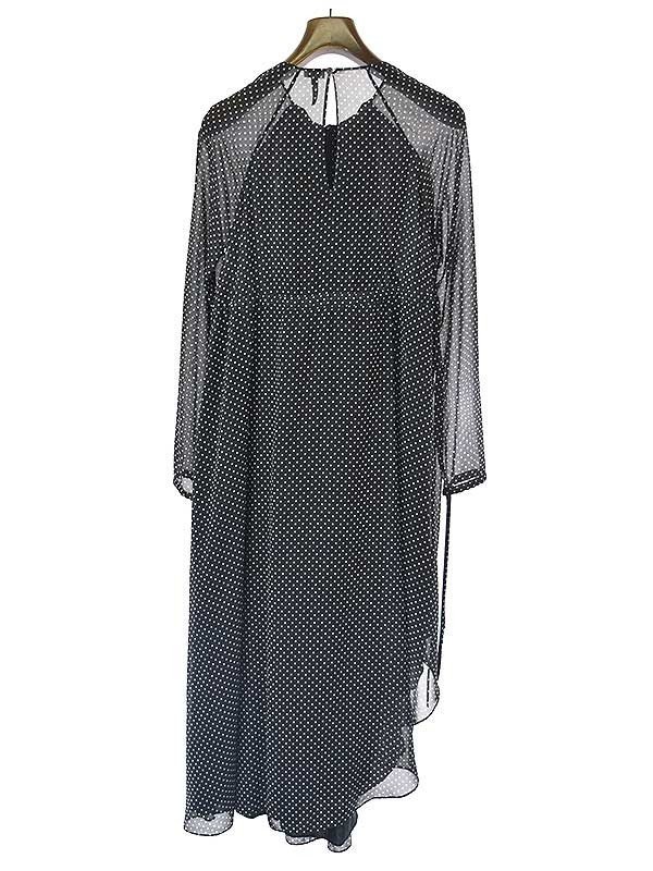 LOEWE ロエベ ドットシフォン アシンメトリーマキシドレスワンピース ブラック 32