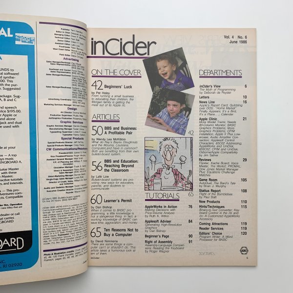 inCider The Apple Ⅱ Magazine 1986 year 6 month 2-k2