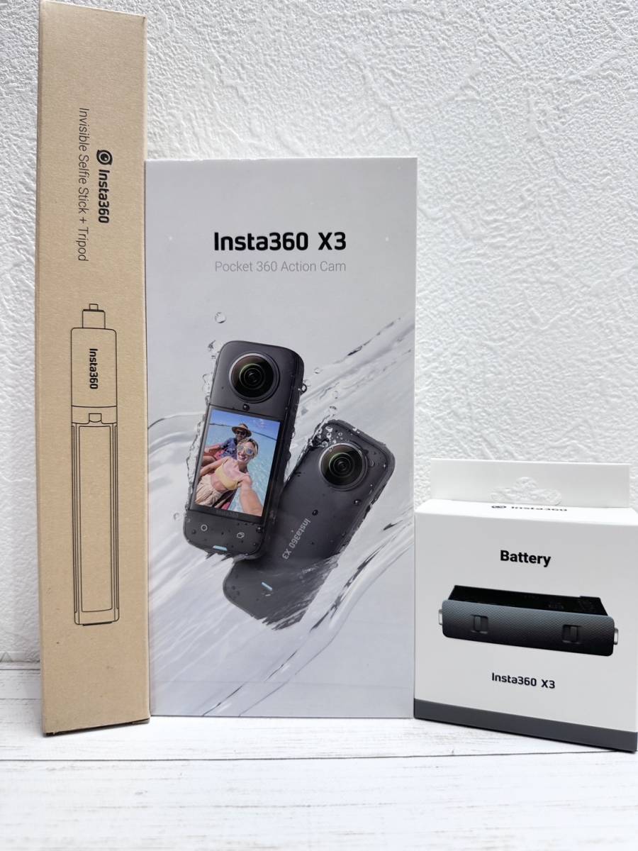 新品3点セットINSTA360 X3 アクションカメラACTION CAMERA 本体＋