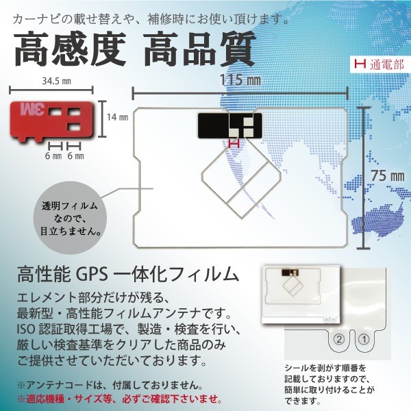 WG9MO2S メール便全国一律送料無料 イクリプス GPS一体型 フィルムアンテナ 両面テープセット ナビ載せ替え AVN110MBCAVN550HD AVN7300_画像2