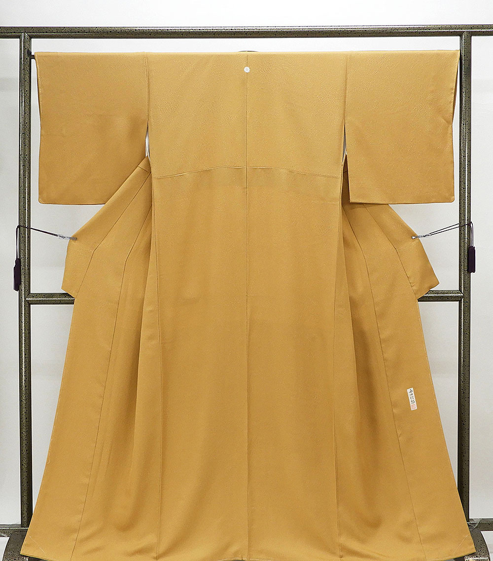 色無地正絹辛子色毎田仁郎-