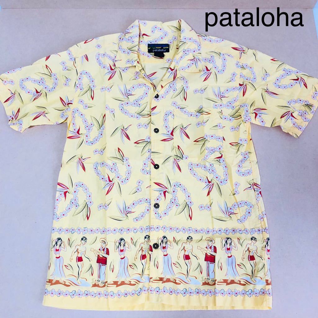 pataloha コットンシャツ サーフィンフラガールウクレレ柄 1996年〜2000年頃の希少モデル ポルトガル製パタゴニア アロハシャツ パタロハ