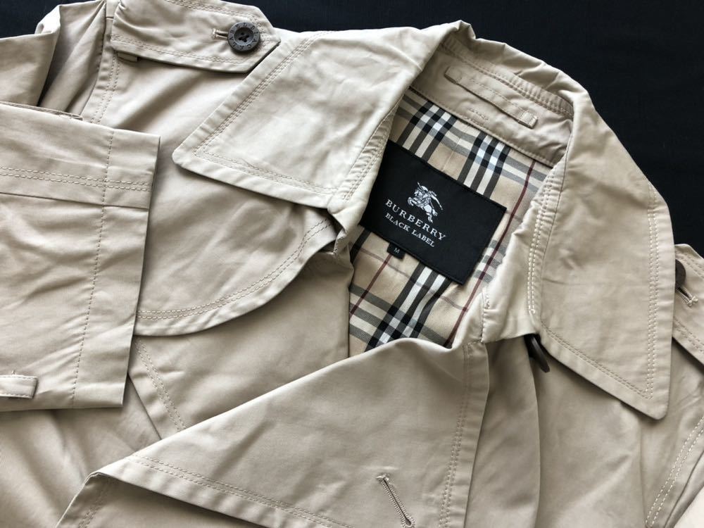 バーバリー ブラックレーベル トレンチコート 三陽商会 正規品 日本製　　Burberry BLACK LABEL 裏地ノバチェック ロゴボタン 玉894_画像9