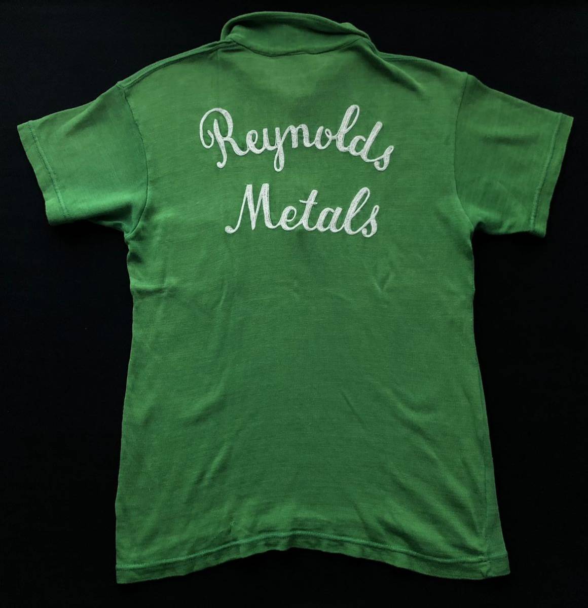 60s ヴィンテージ ウェーバー ボーリングシャツ ポロシャツ　　Weber Reynolds Metals 企業ロゴ チームロゴ TALON ジッパー 玉5486