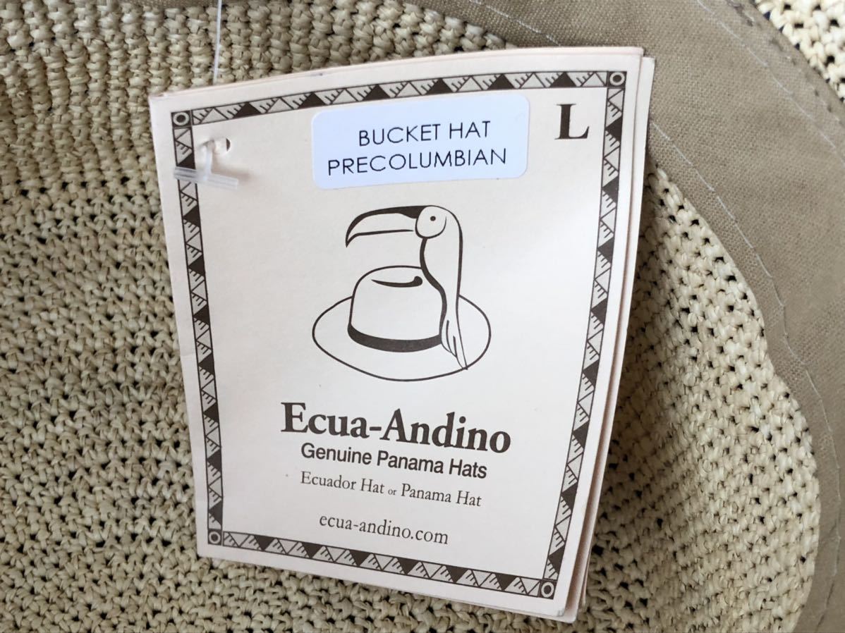 新品 エクアアンディーノ ハンドメイド パナマハット バケットハット　　Ecua-Andino panama hats 天然素材 エクアドルハット 玉5576_画像4