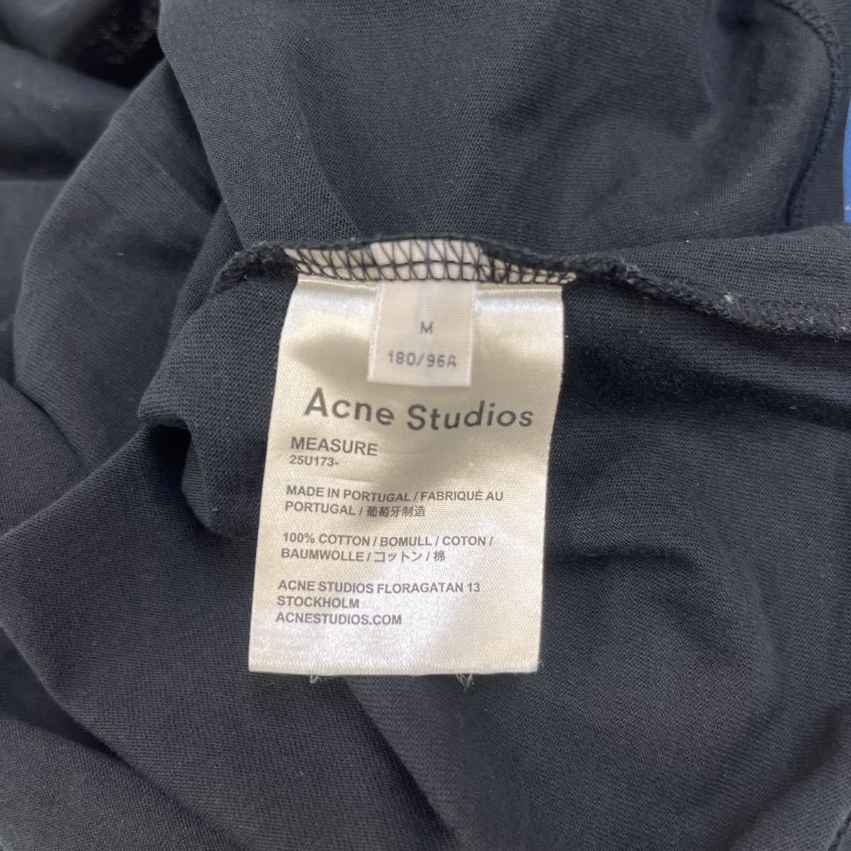 ◆美品◆ポルトガル製　Acne StudiosブラックTシャツ サイズM