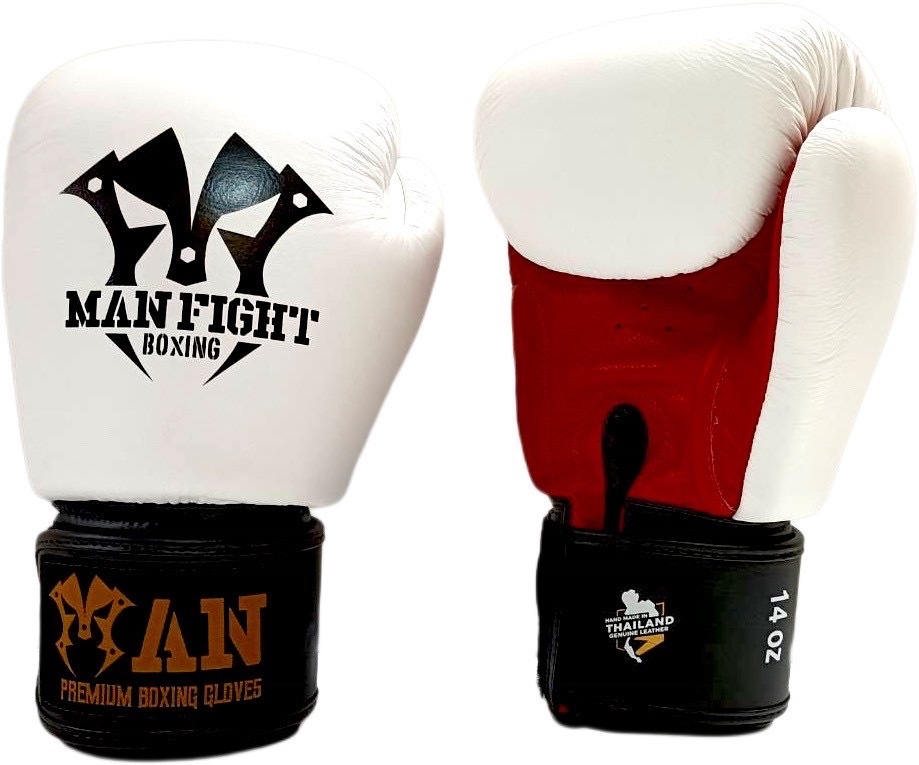 ★超限定★16oz★在庫わずか★新品★MAN FIGHT★ボクシンググローブ★白/赤/黒★本革製★マジックテープ式★しっかりした作りで好評中！