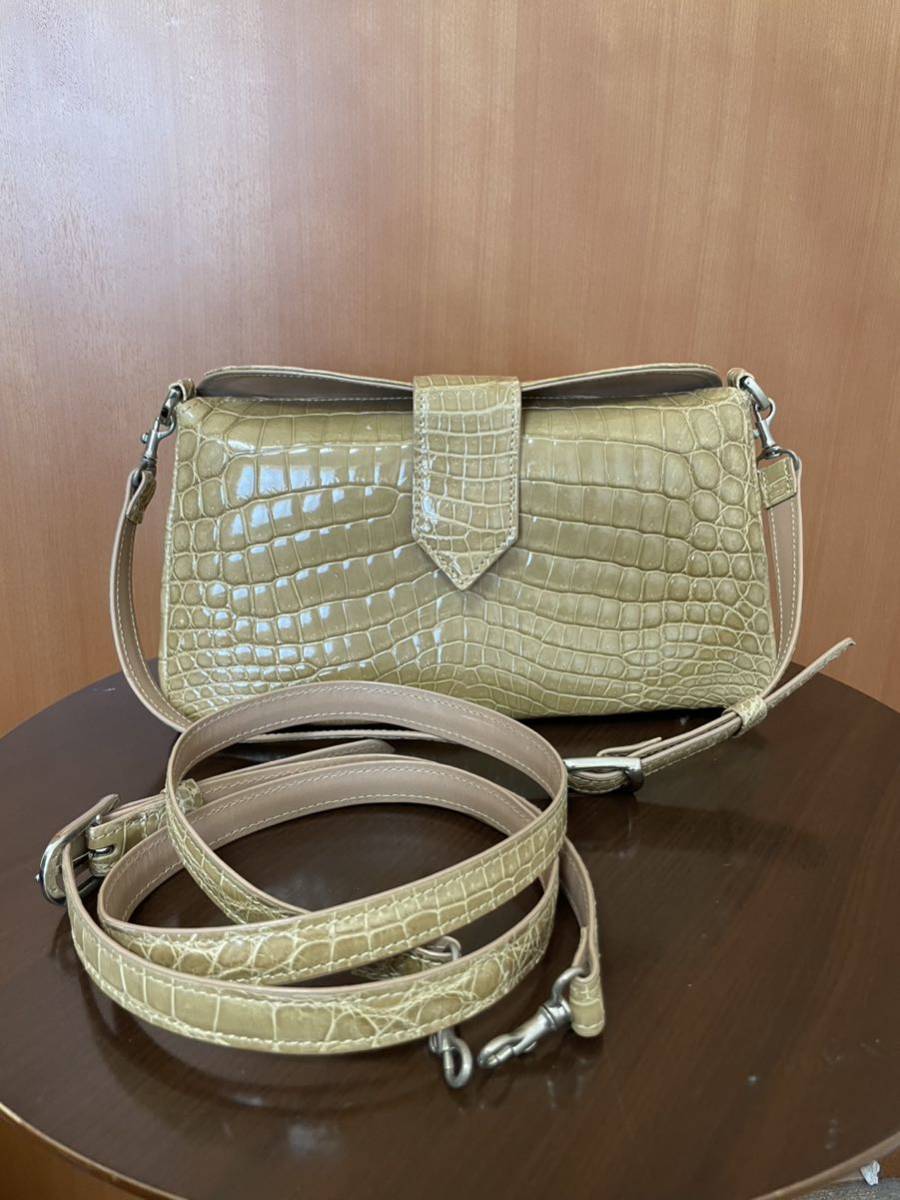 品質保証 綺麗 シャイン クロコダイル 2wayショルダーバッグ ... 品質保証 綺麗 シャイン クロコダイル 2wayショルダーバッグ ...
