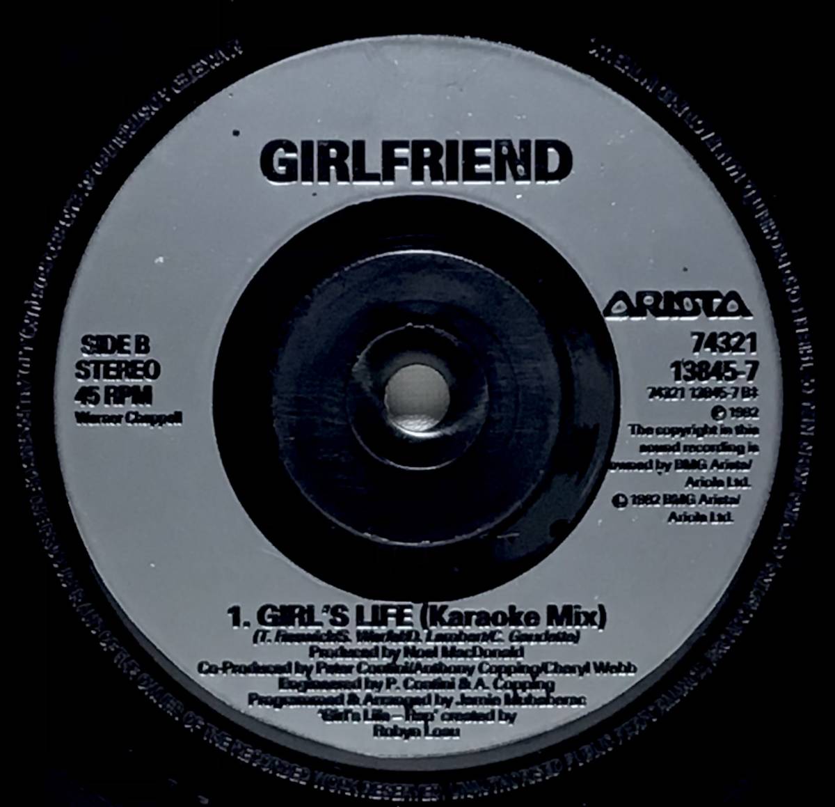 【英7】 GIRLFRIEND / GIRL'S LIFE / 1992 UK盤 7インチシングルレコード EP 45_画像5