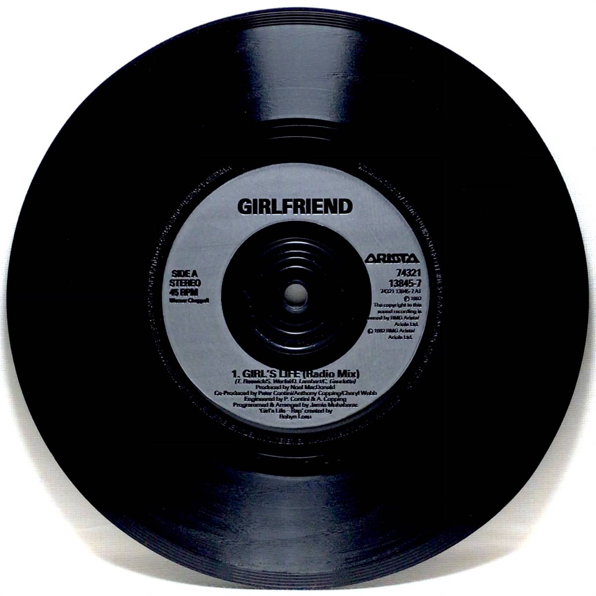 【英7】 GIRLFRIEND / GIRL'S LIFE / 1992 UK盤 7インチシングルレコード EP 45_画像3