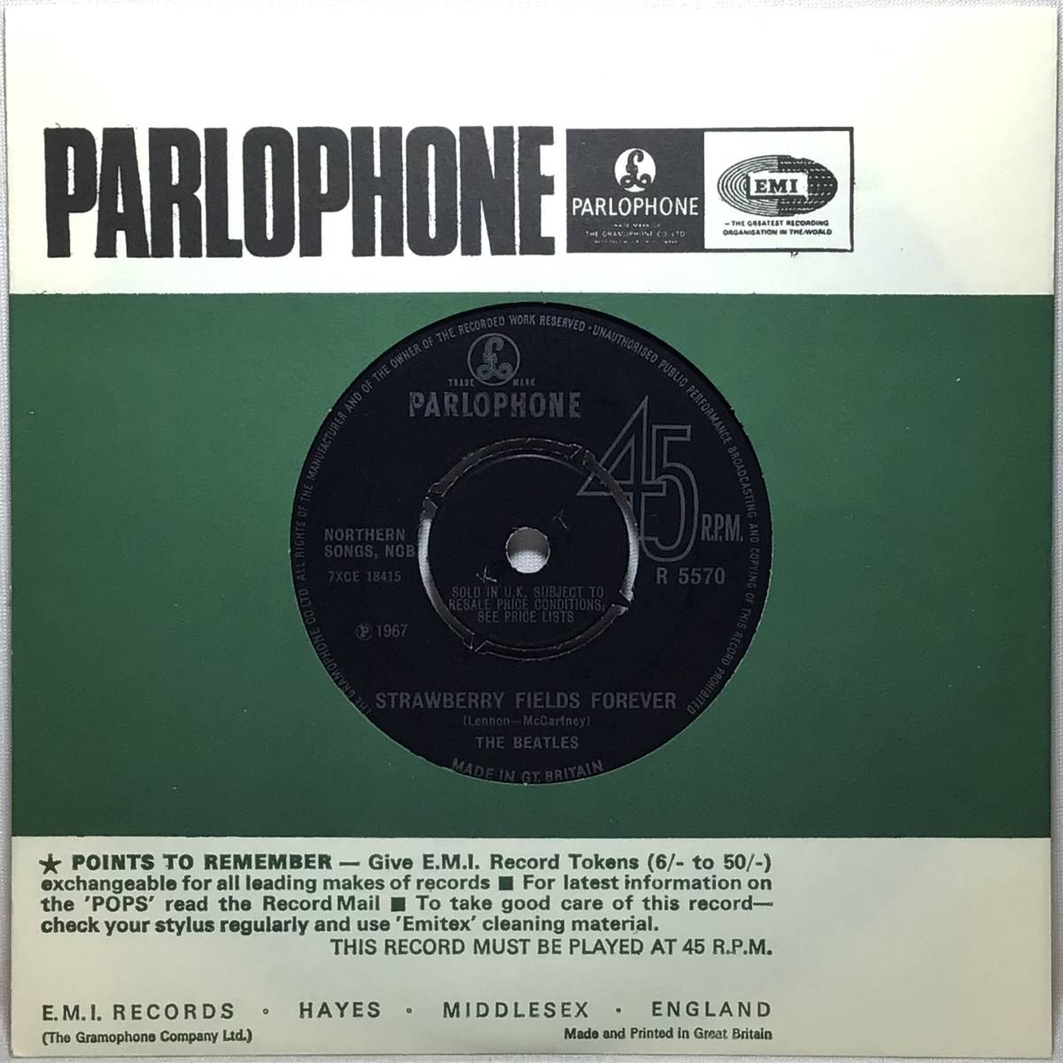 英7】 THE BEATLES / STRAWBERRY FIELDS FOREVER / PENNY LANE 1967 UK
