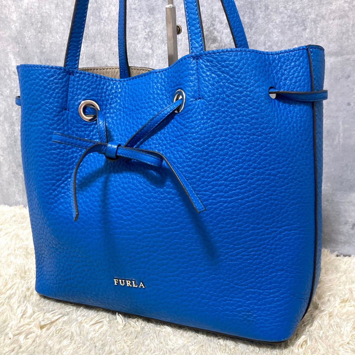 極美品】FURLA フルラ コスタンザ トートバッグ レザー 黒 A4収納可-