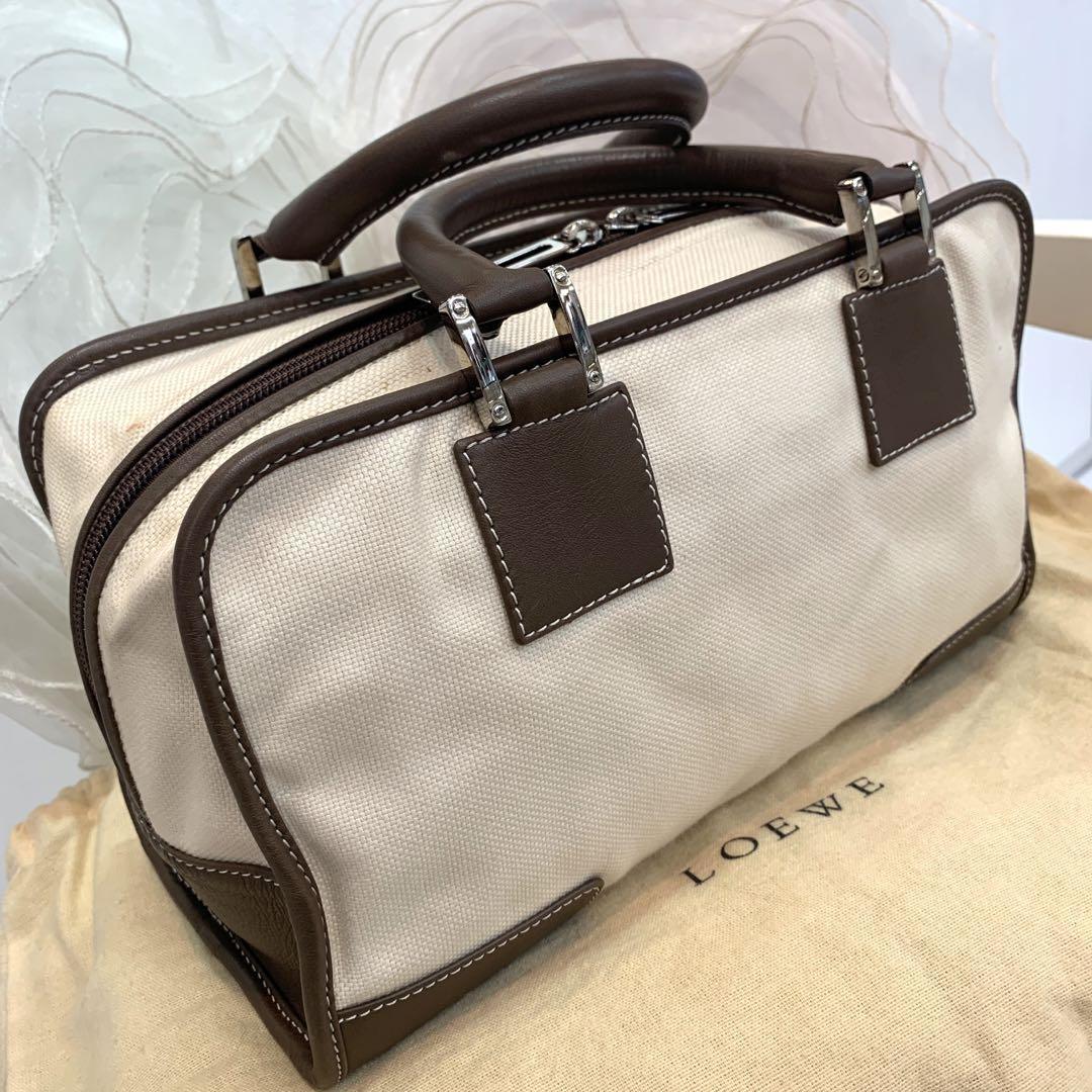 ☆美品☆LOEWE ロエベ アマソナ28 ハンドバッグ キャンバスxレザー-