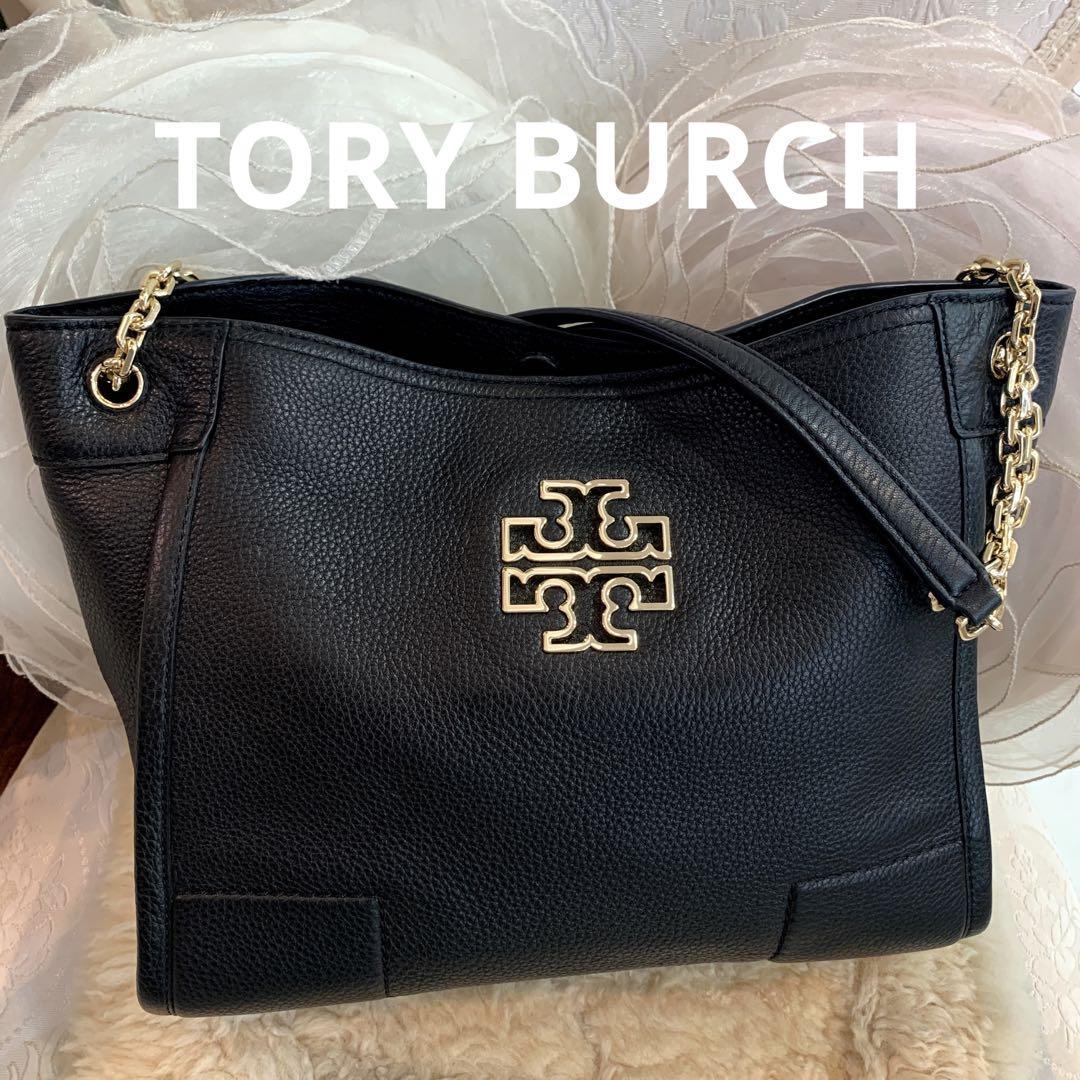 ☆新品同様☆Tory Burch ブリテン チェーントートバッグ ブラック