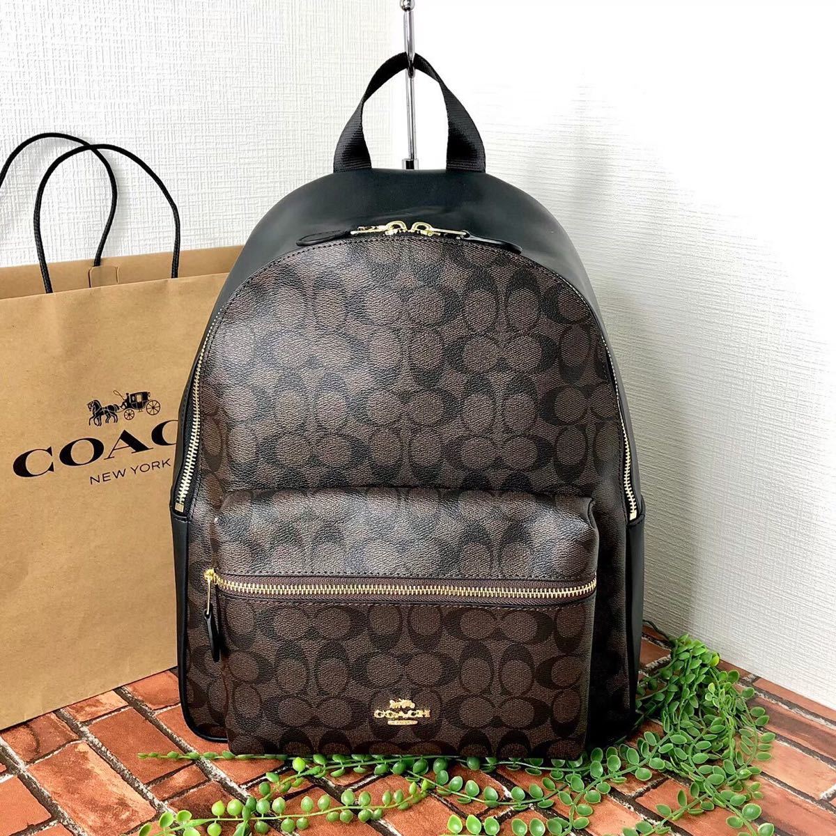 ≪新品≫COACH コーチ リュック バックパック ダークブラウン×ブラック