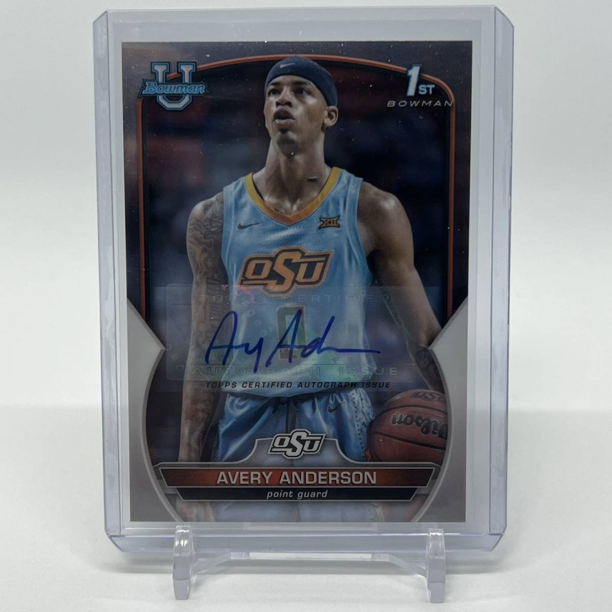 Avery Anderson Auto 2022-23 Bowman University Chrome Basketball Autograph 直筆サイン_画像1