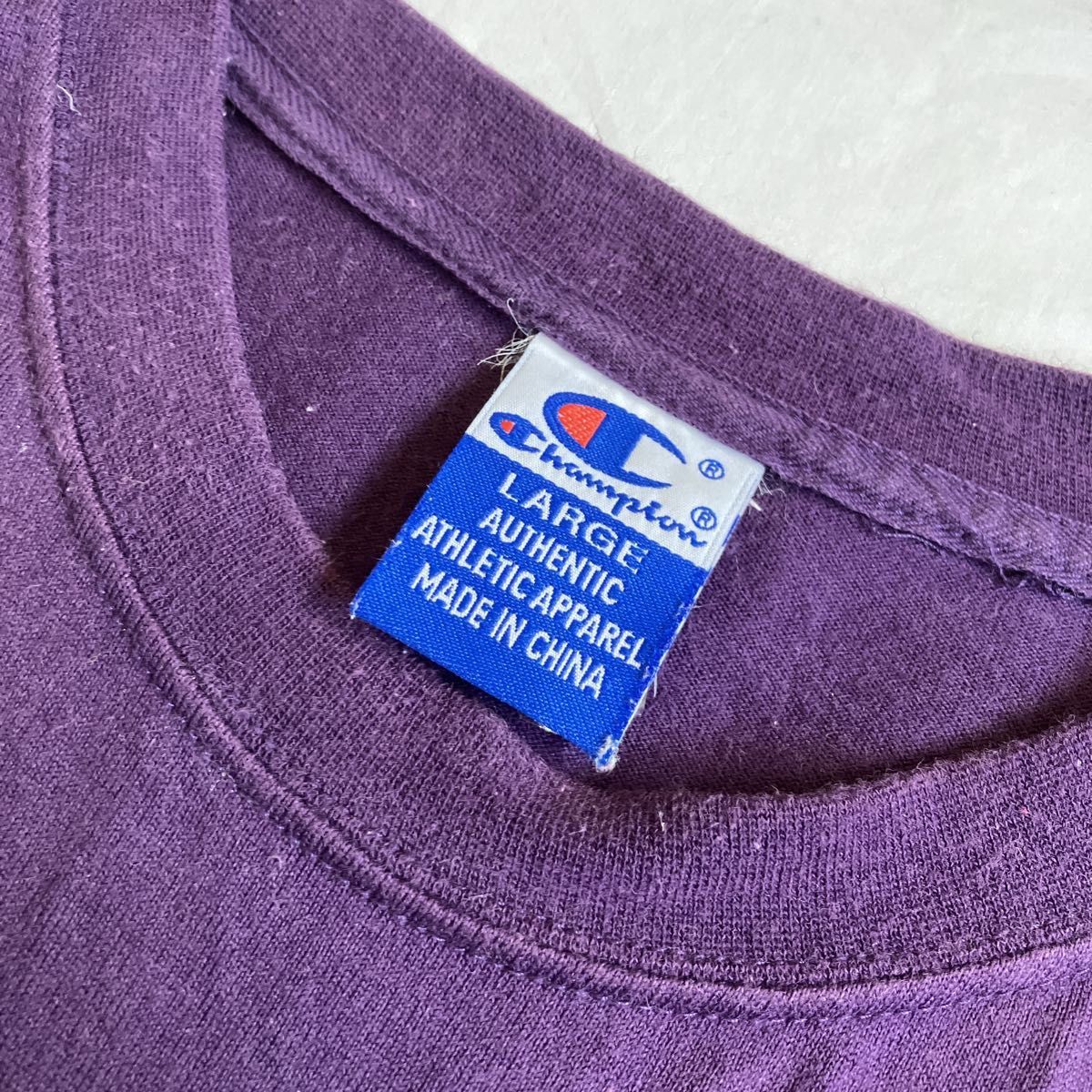 Champion チャンピオン Tシャツ オーバーサイズ 半袖 刺繍 パープル 