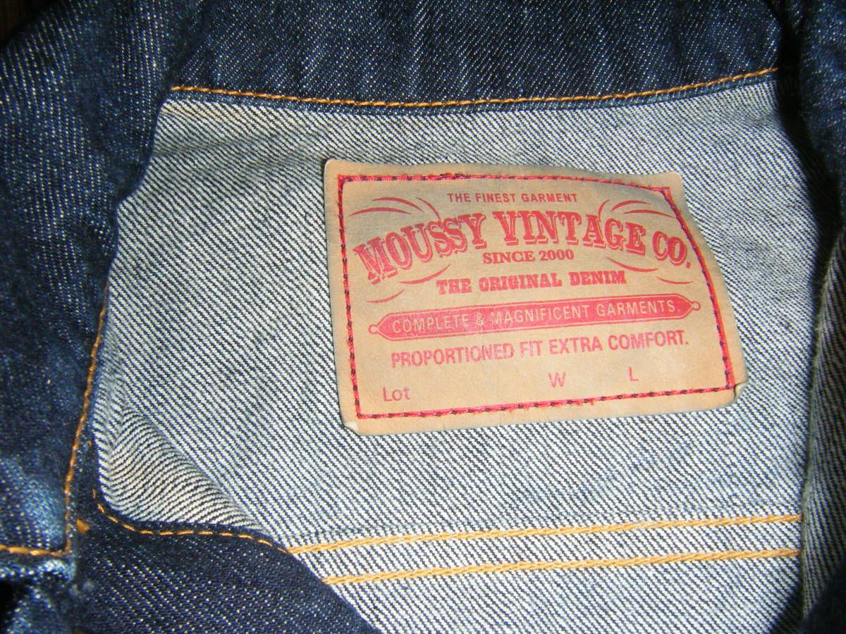 送料：全国一律：520円★MOUSSY VINTAGE/マウジー★濃紺　表記サイズ１（Ssaizuサイズ相当）　サードタイプデニムジージャン_画像3