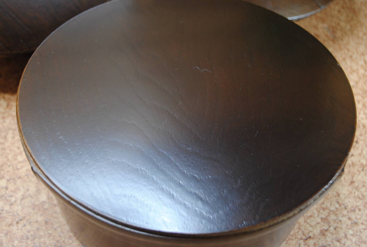 /.494[3 позиций комплект ] чёрный бамбук из дерева .. круглый ... натуральное дерево искривление .... японская посуда обеденный стол 