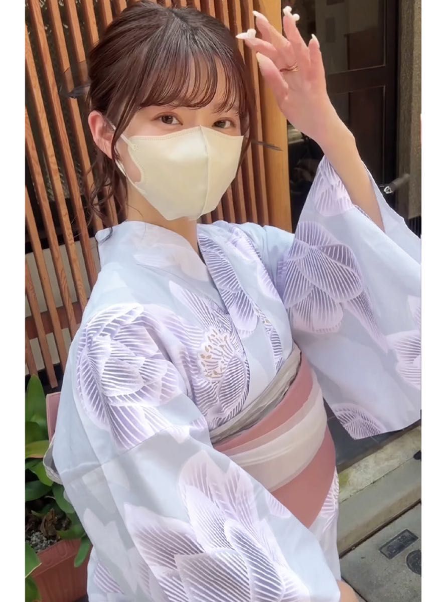 Dita 浴衣5点セット 山紫水明 花柄 ラベンダー ディータ 紫 ラメ