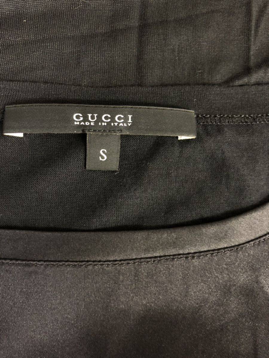 GUCCI グッチ　レディース　柄　シルク100 半袖　Tシャツ　トップス　S表記_画像3