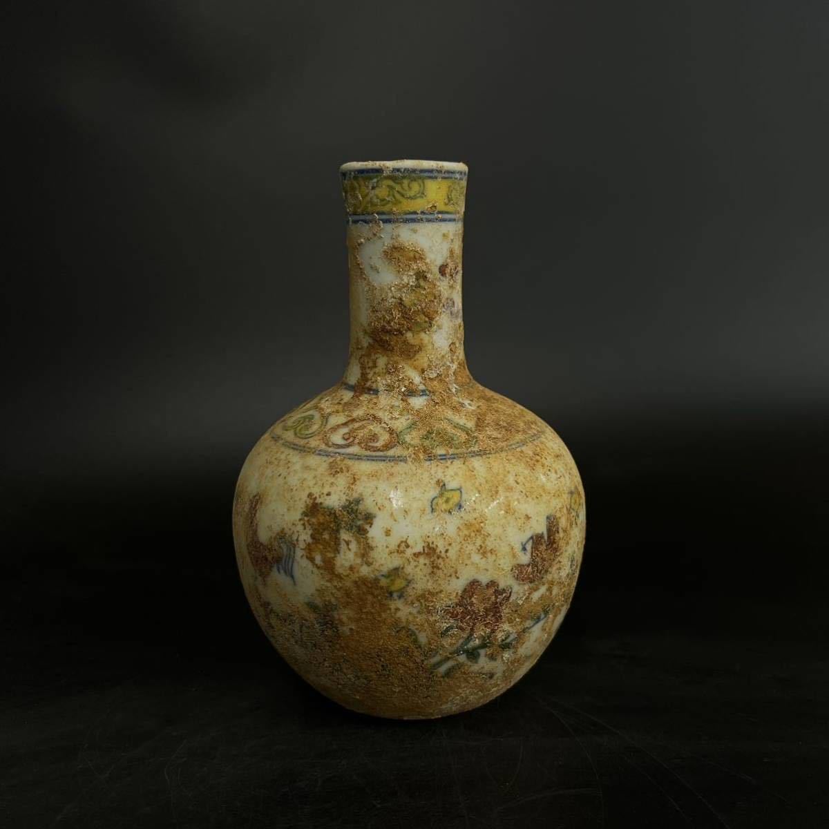 中国古美術明代大明成化年製款花瓶粉彩斗彩古玩高さ17.5cm | JChere 