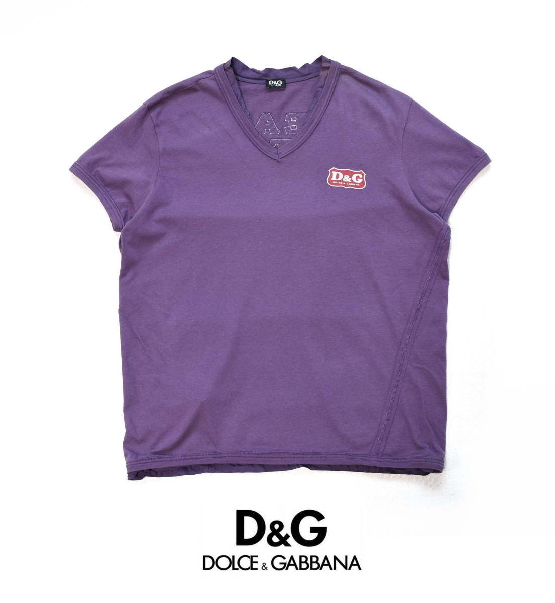 正規品！　D&G (ドルチェ＆ガッバーナ)　“REAL VINTAGE” パープルTシャツ　sizeXL_画像1