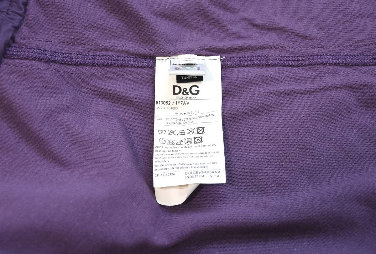 正規品！　D&G (ドルチェ＆ガッバーナ)　“REAL VINTAGE” パープルTシャツ　sizeXL_画像9