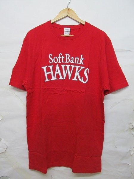 Soft Bank ソフトバンクホークス 半袖 Tシャツ 2XL 赤 b17801_画像1